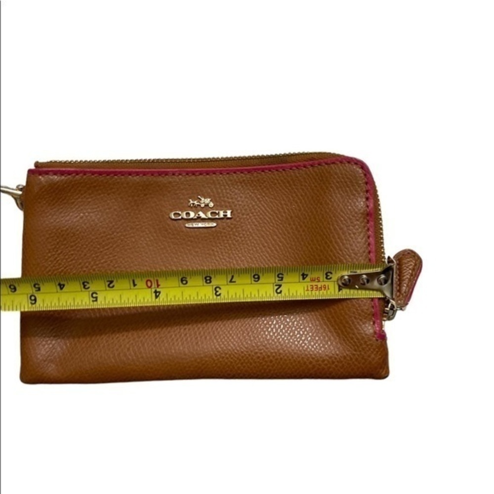 Coach brown double zipper wristlet bag - Picture 2 of 13